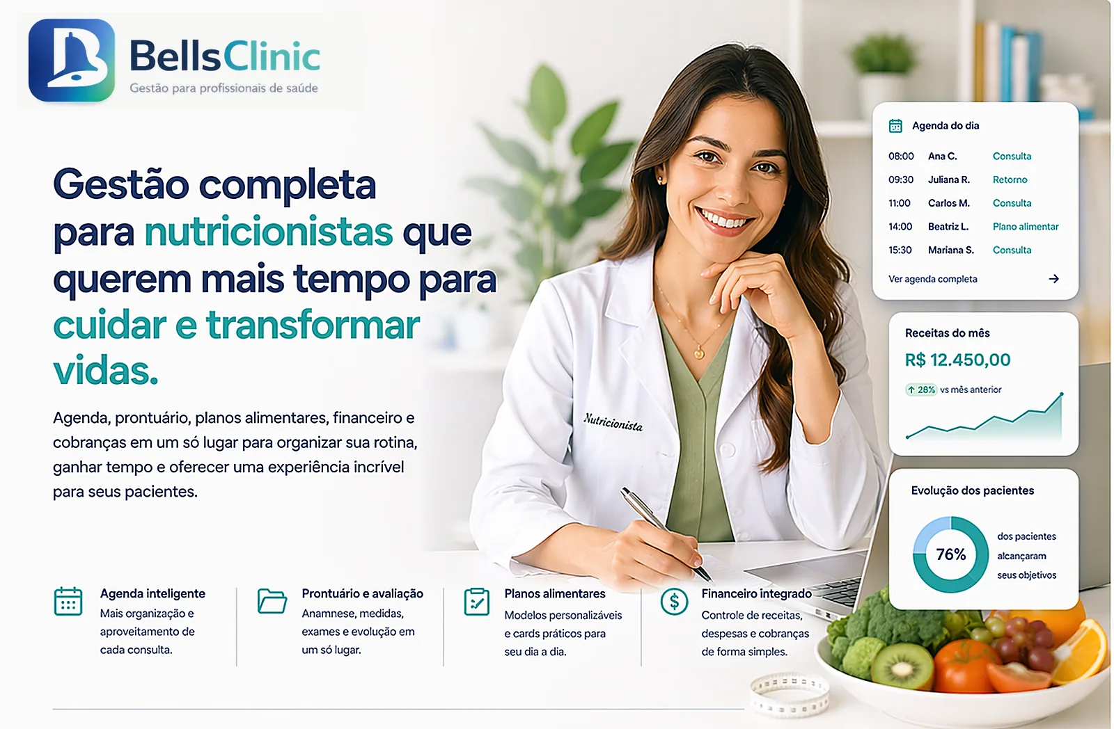 Cabeçalho da landing de Nutrição