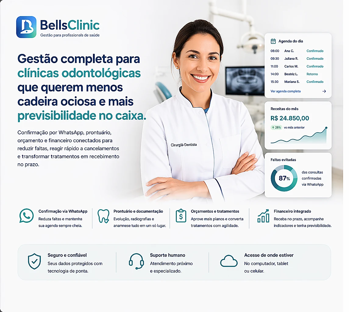 Cabeçalho da landing de Odontologia