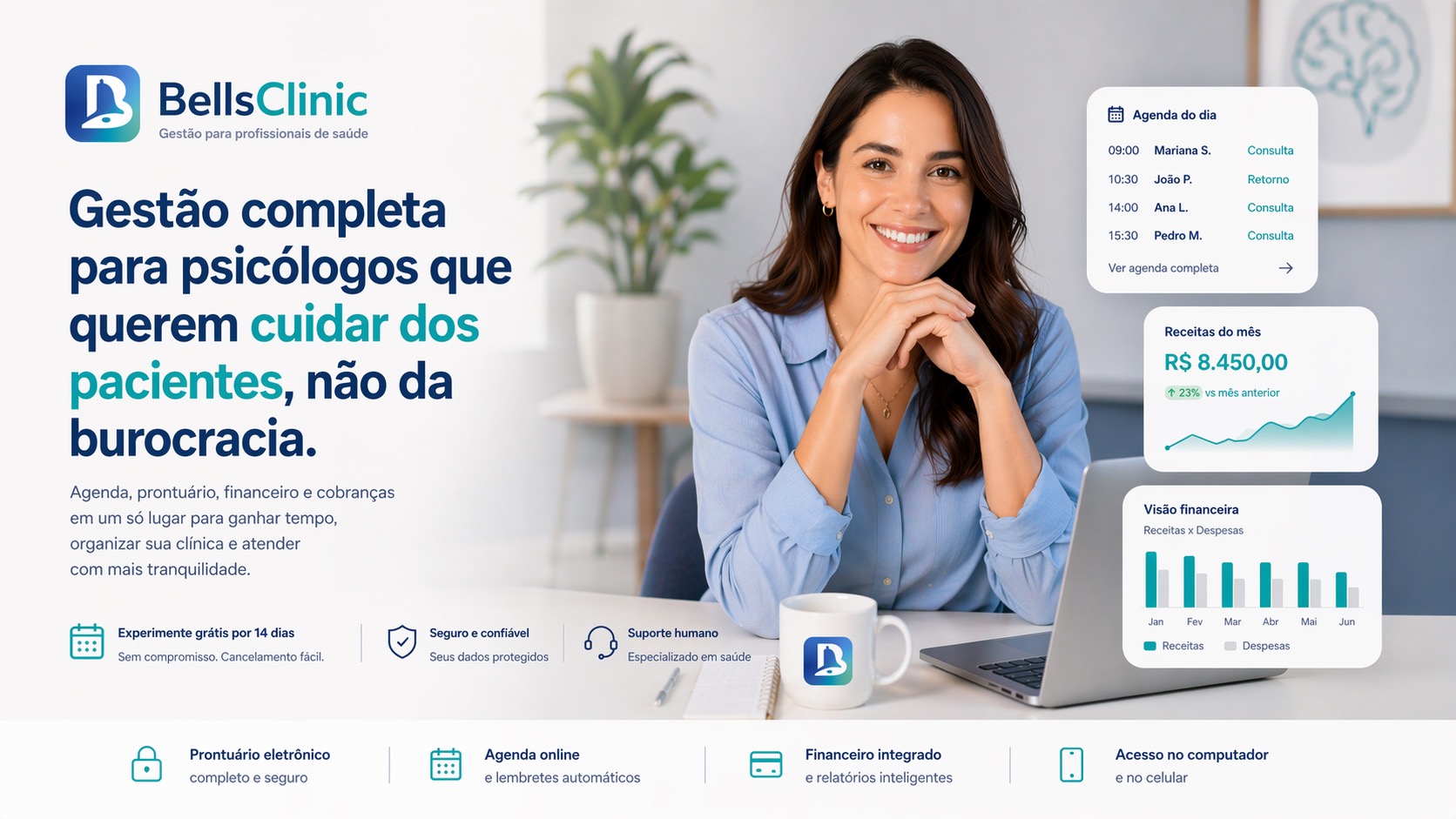 Cabeçalho da landing de Psicologia