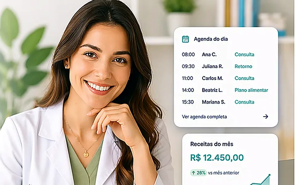Nutricionista acompanhando pacientes com Bells Clinic